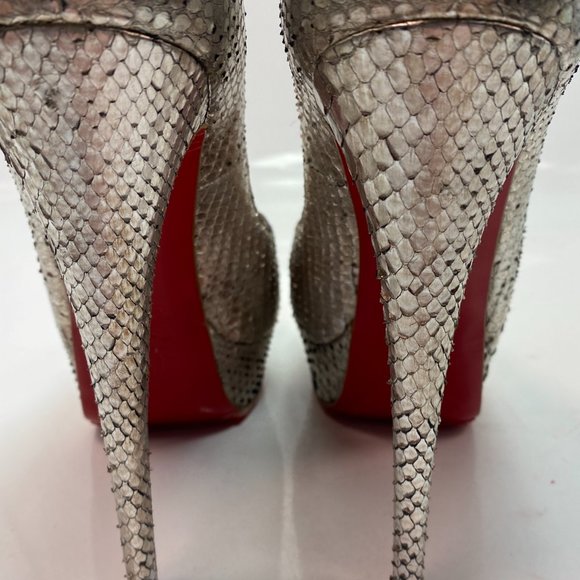 🌷❤️🔥SPRING SALE 🔥 FINAL PRICE🌷💥Christian Louboutin Lady Peep 150 Python 39 - Picture 9 of 12